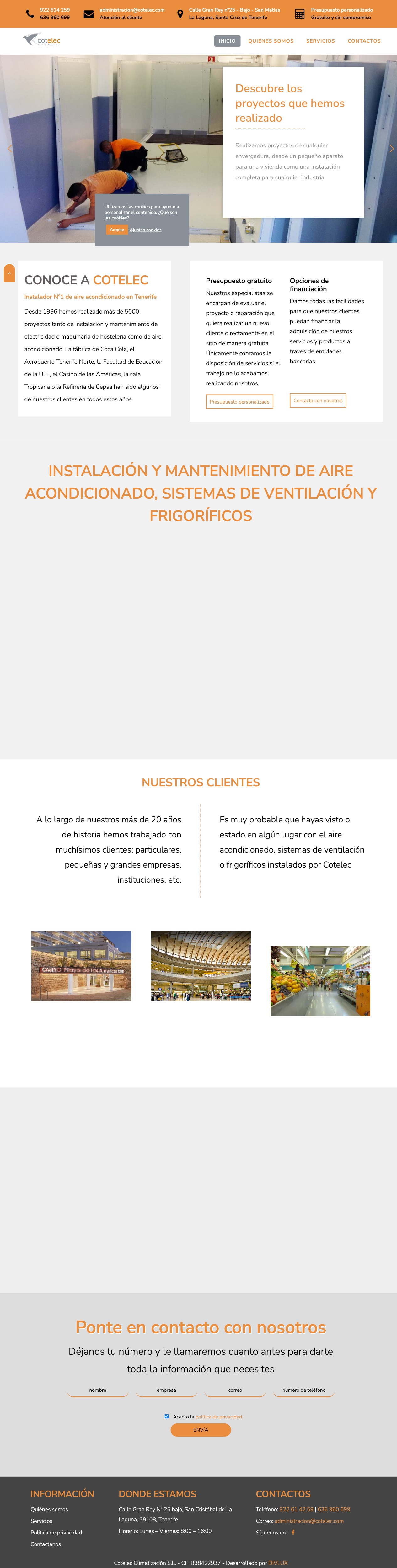 La web actual de Cotelec
