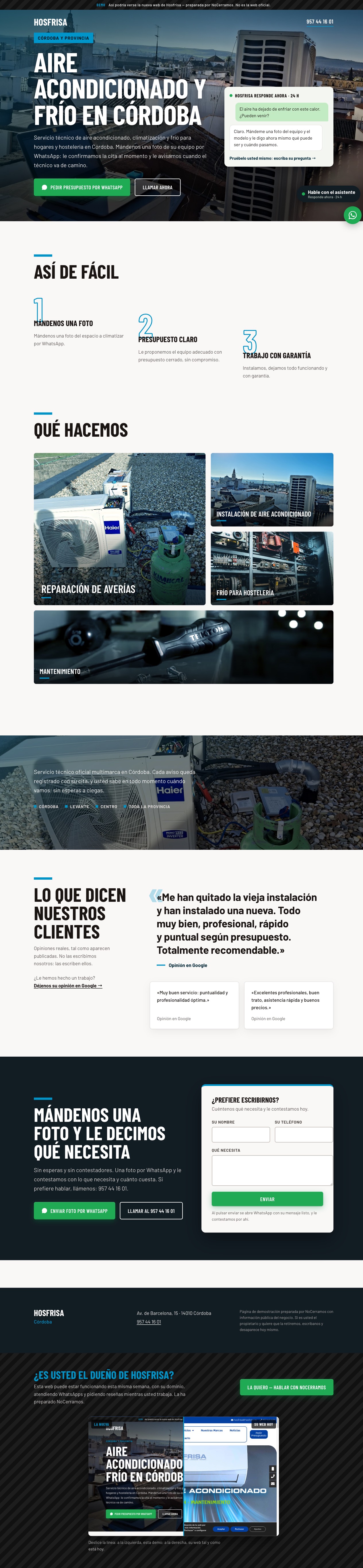 La nueva web de Hosfrisa, preparada por NoCerramos